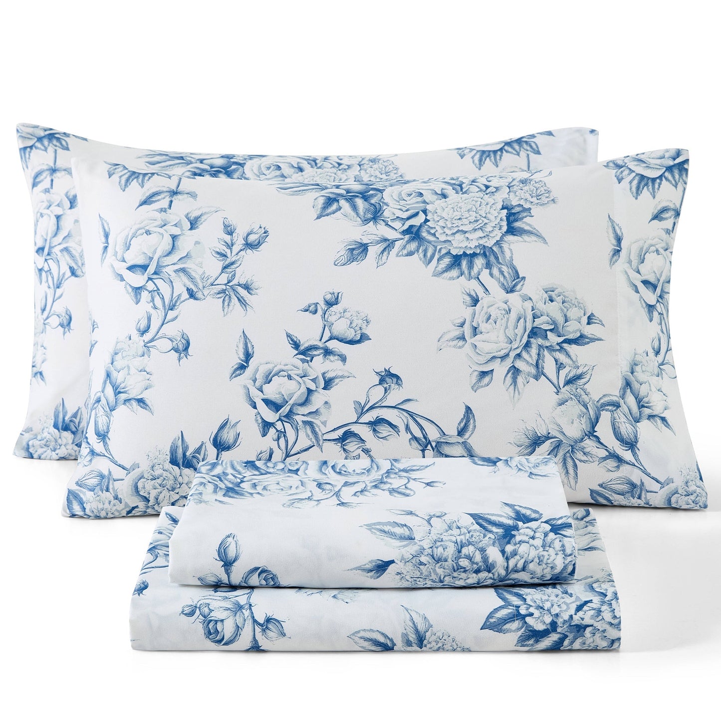 Rose Toile Floral Bed Sheets