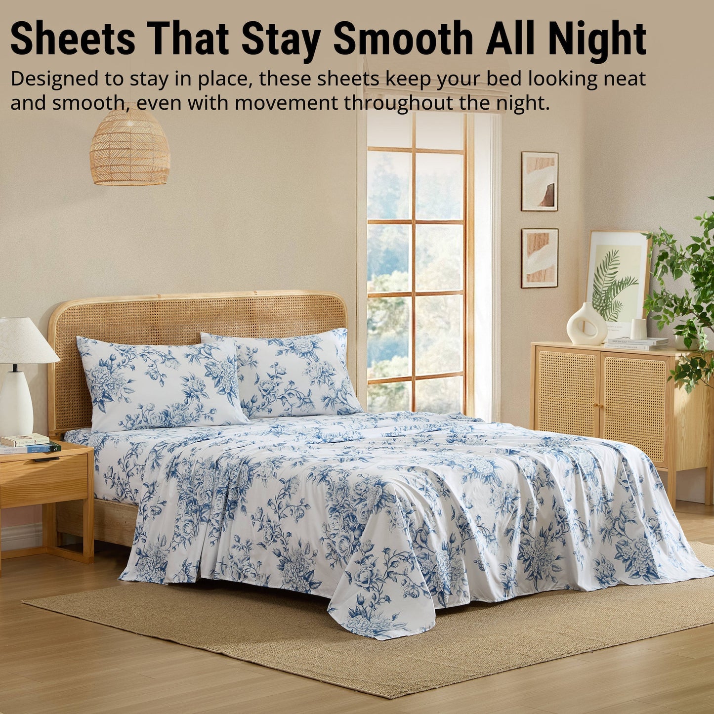 Rose Toile Floral Bed Sheets