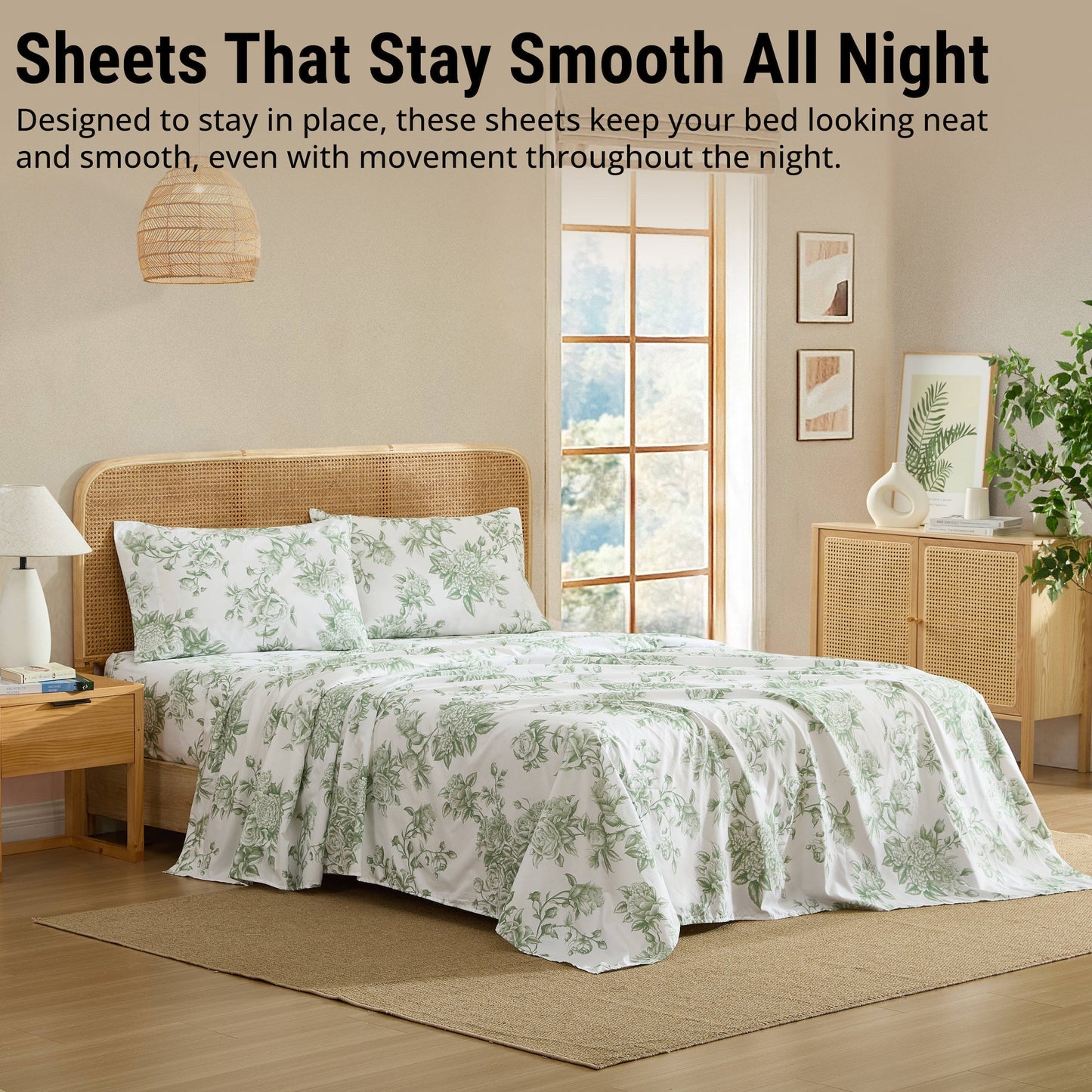 Rose Toile Floral Bed Sheets