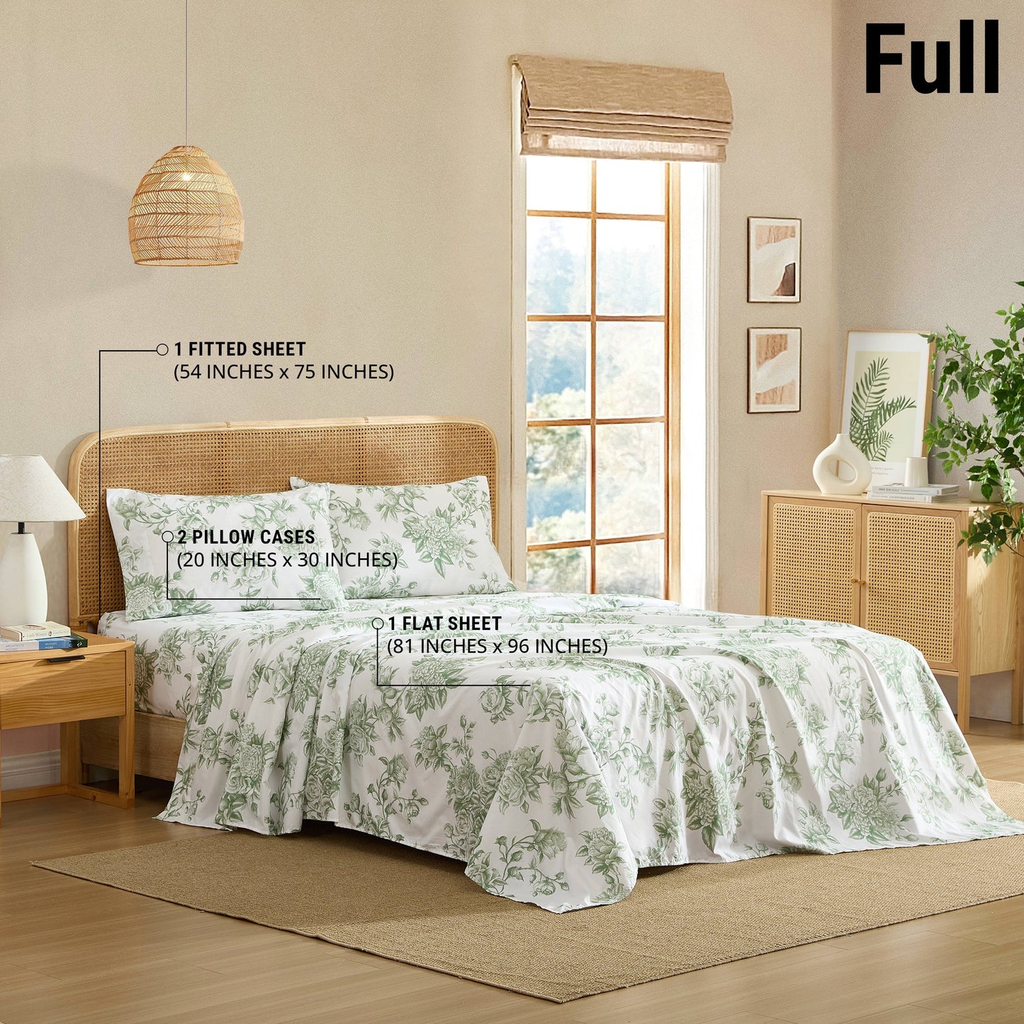 Rose Toile Floral Bed Sheets
