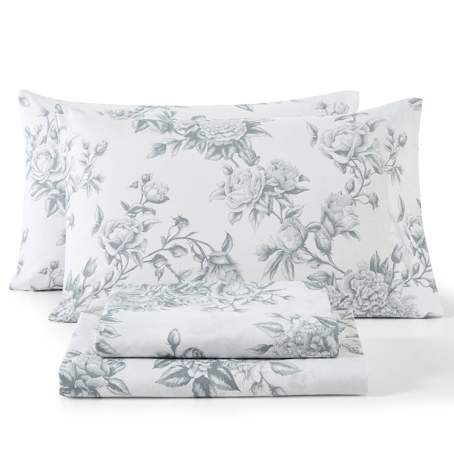 Rose Toile Floral Bed Sheets