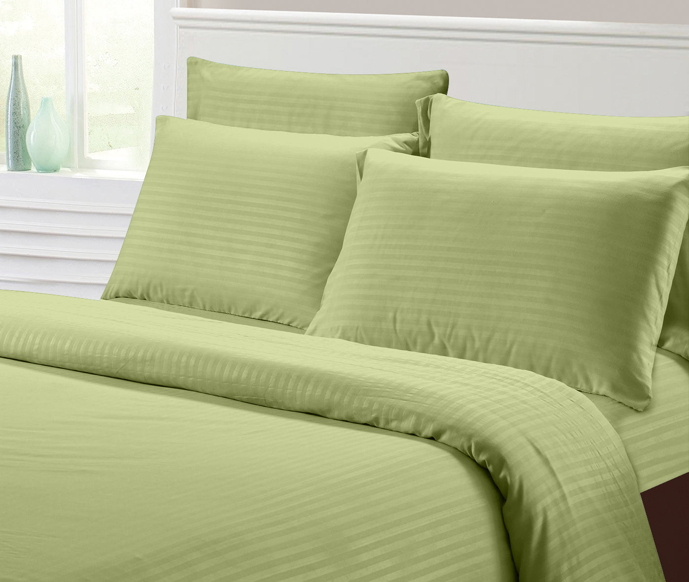 1800 Series Hotel Stripe Sheets – Super Soft Wrinkle-Free Luxury Bed Set (4–6 Piece)