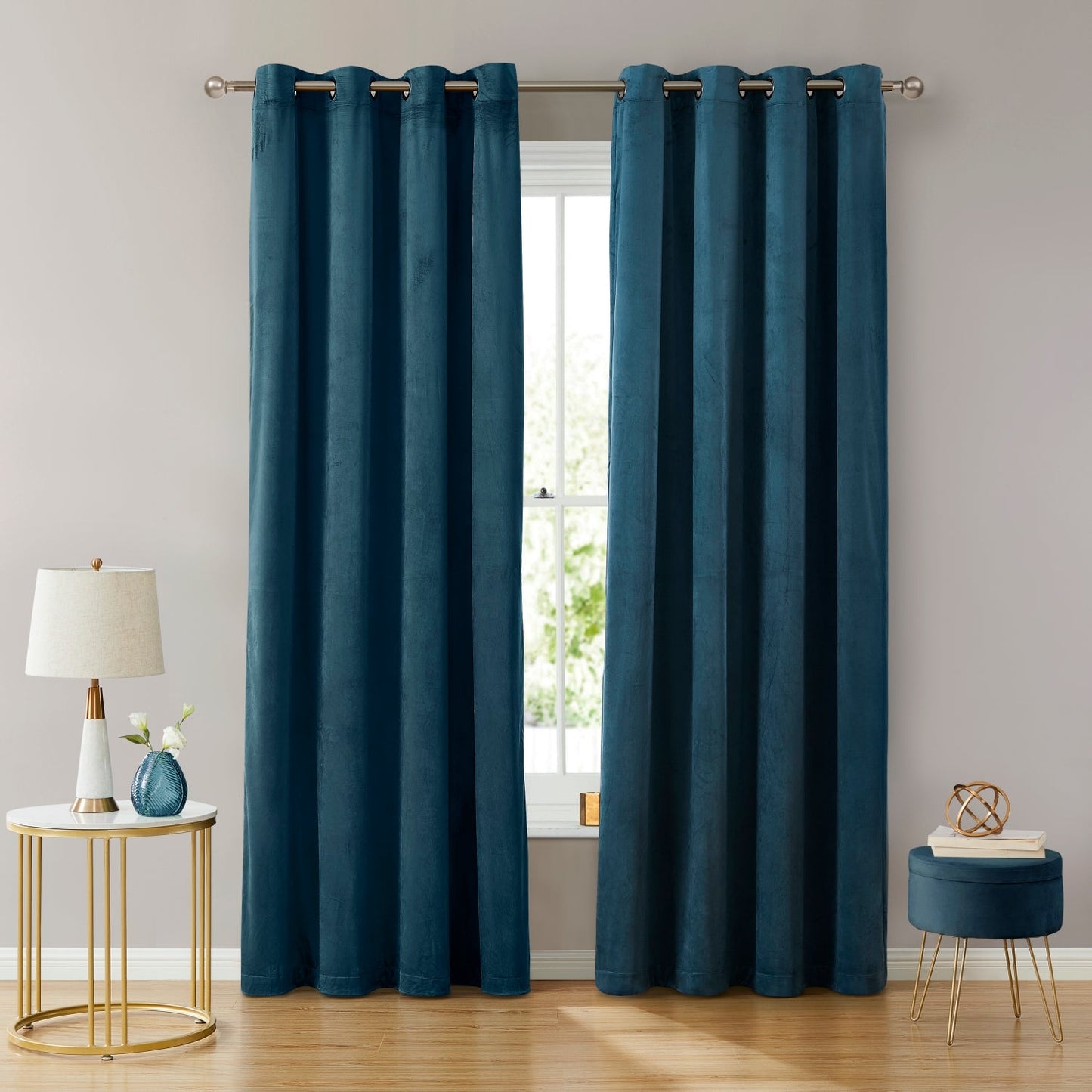 Sawyer Velvet Grommet Room Darkening Curtain Panels