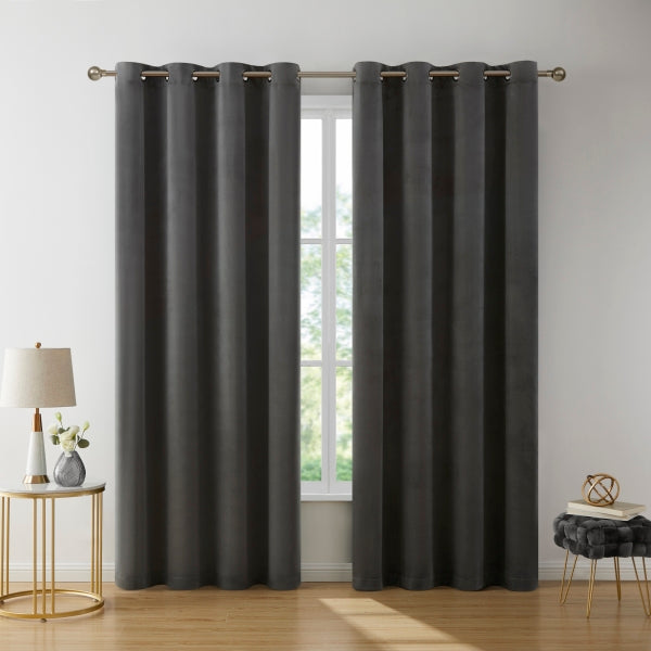 Sawyer Velvet Grommet Room Darkening Curtain Panels