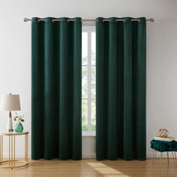 Sawyer Velvet Grommet Room Darkening Curtain Panels