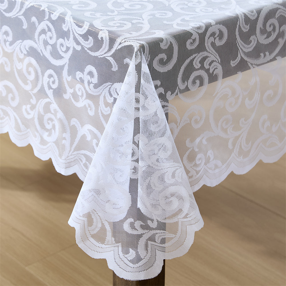 Scroll Lace Fabric Rectangle Tablecloth
