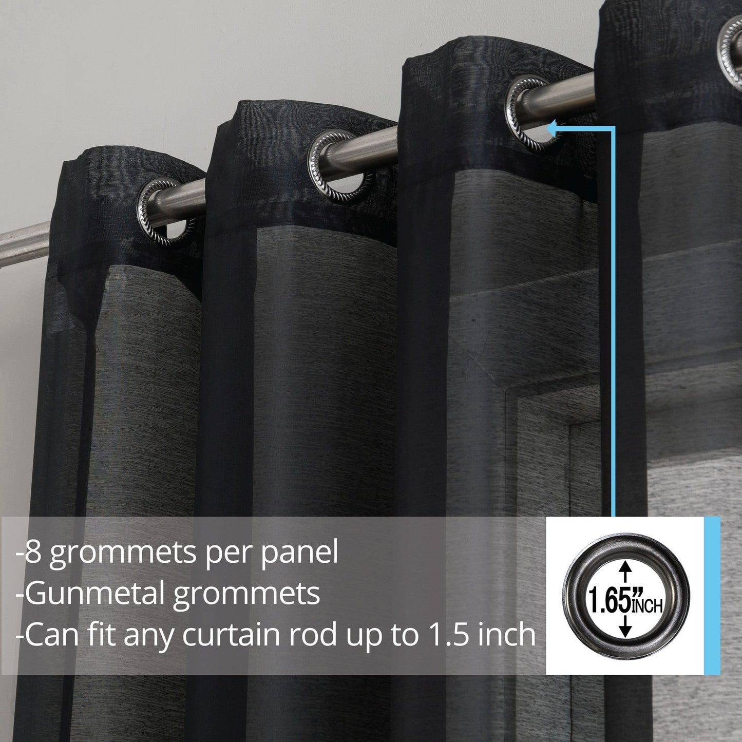 Victoria Semi-Sheer Grommet Curtain Panels
