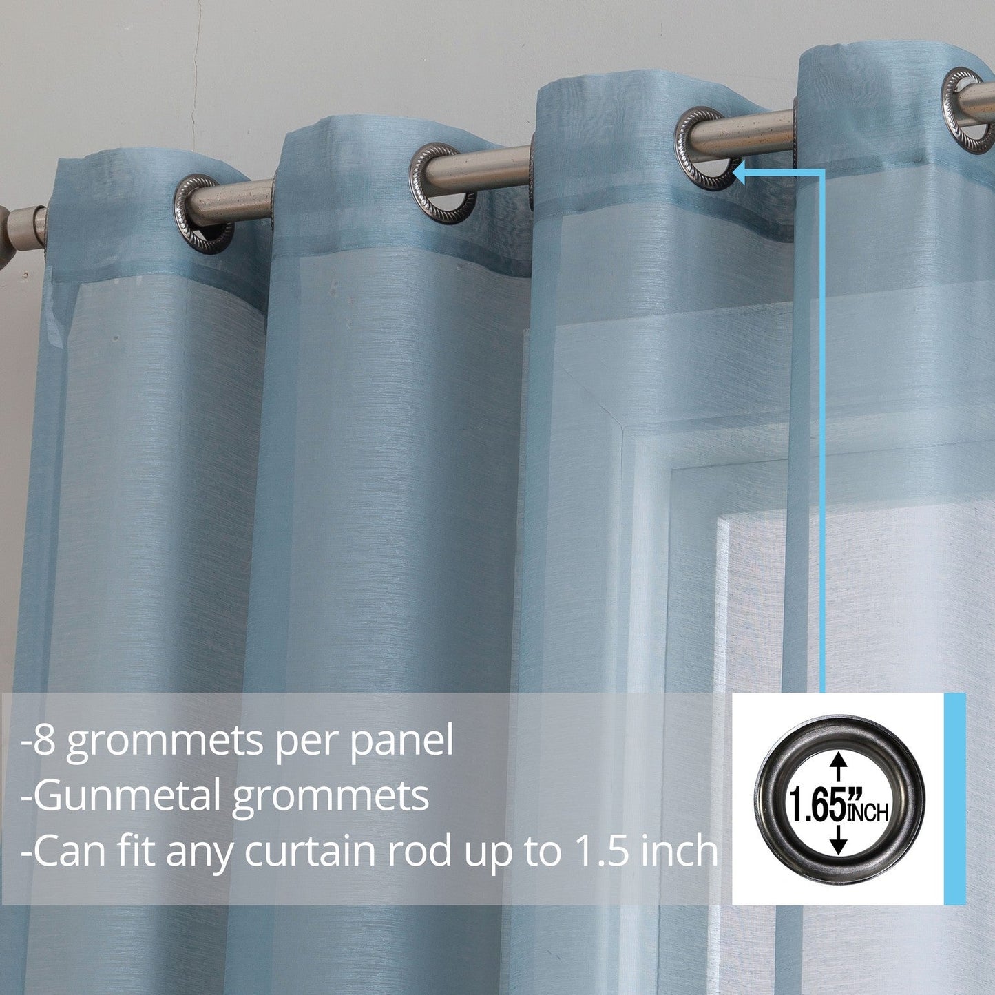Victoria Semi-Sheer Grommet Curtain Panels