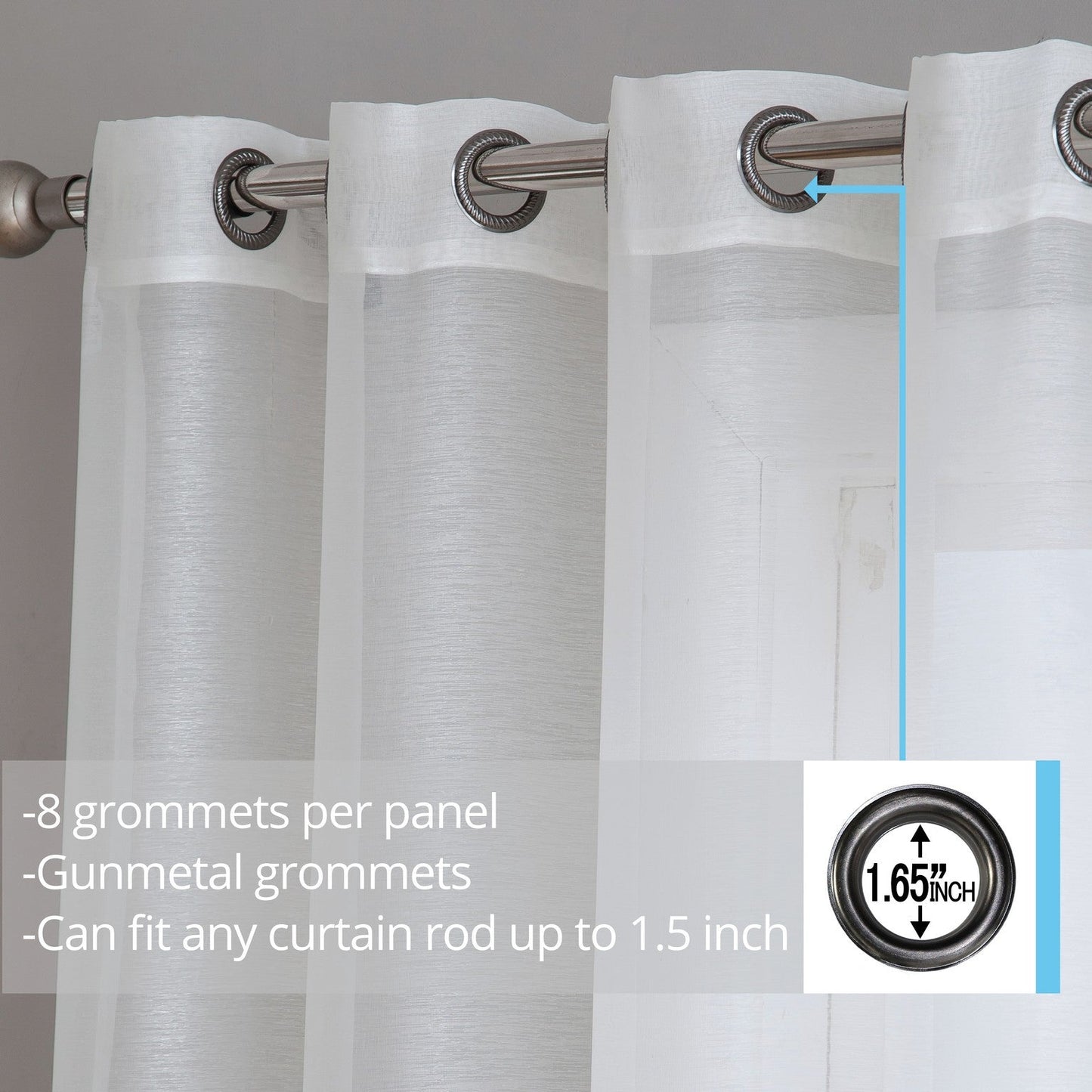 Victoria Semi-Sheer Grommet Curtain Panels