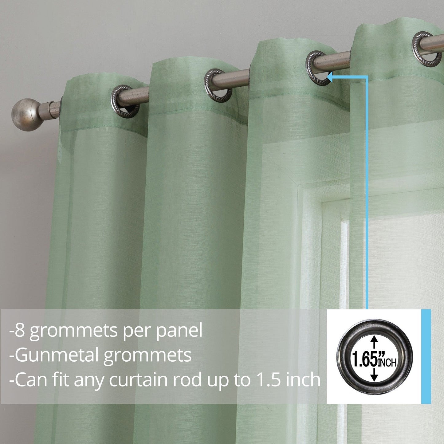 Victoria Semi-Sheer Grommet Curtain Panels