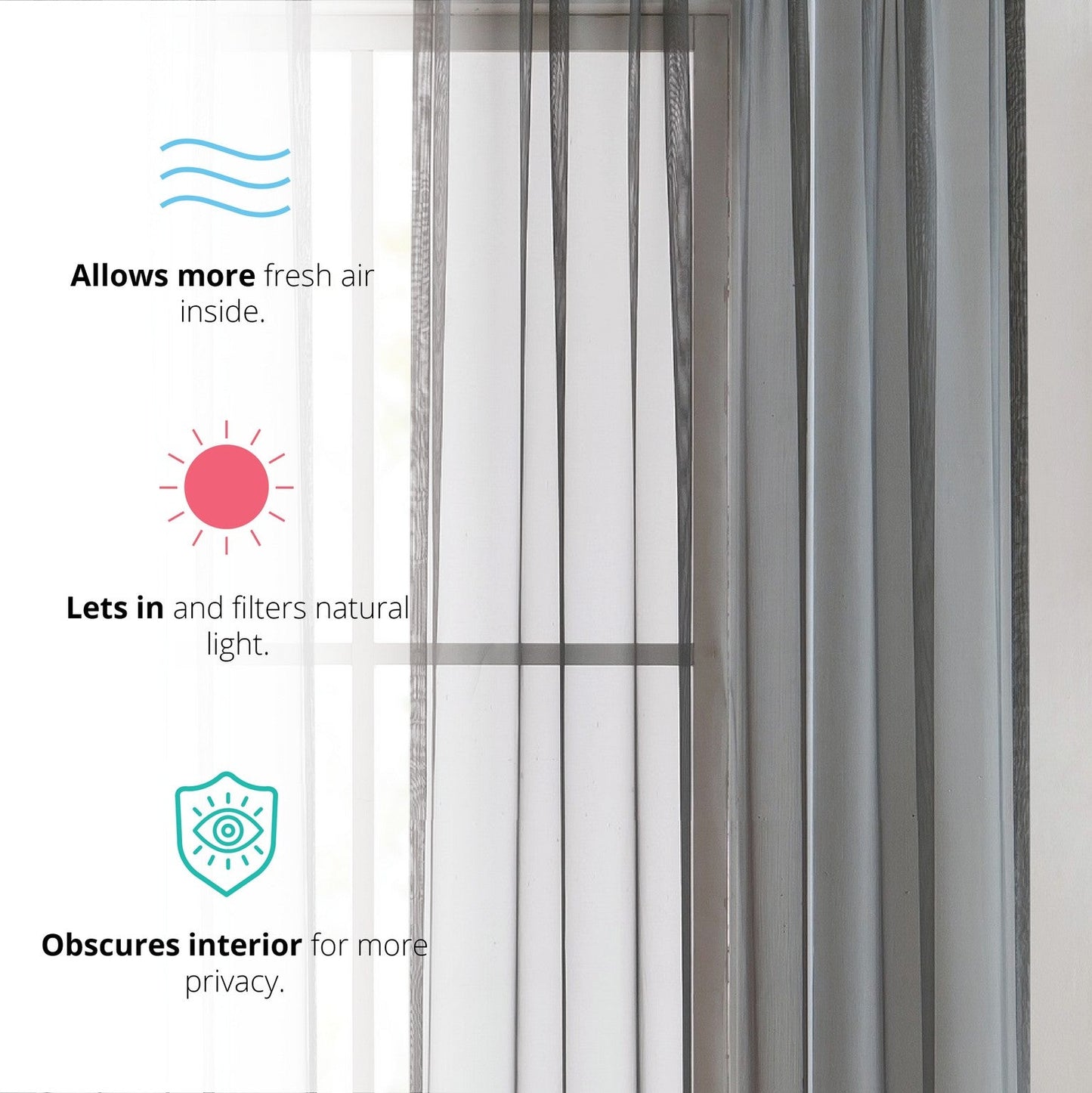Lucento Sheer Voile Rod Pocket Curtain Panels