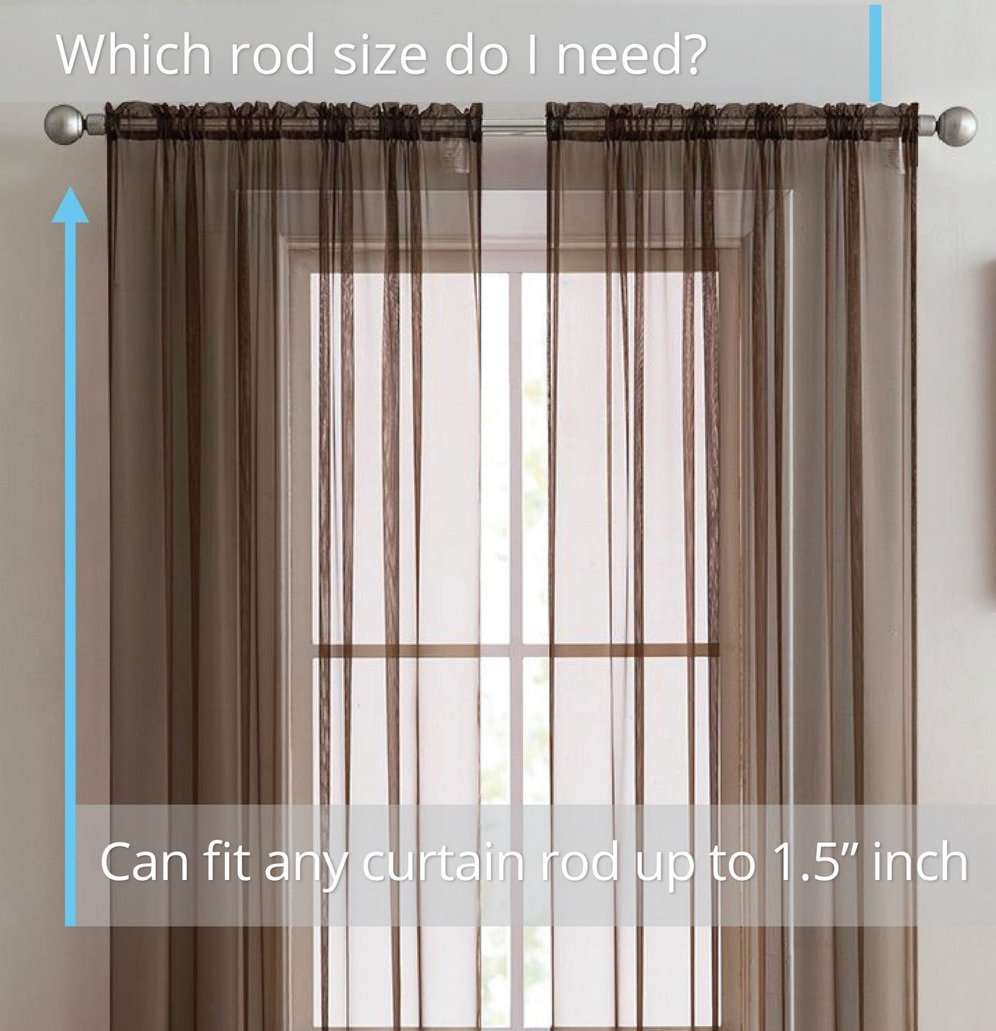 Lucento Sheer Voile Rod Pocket Curtain Panels