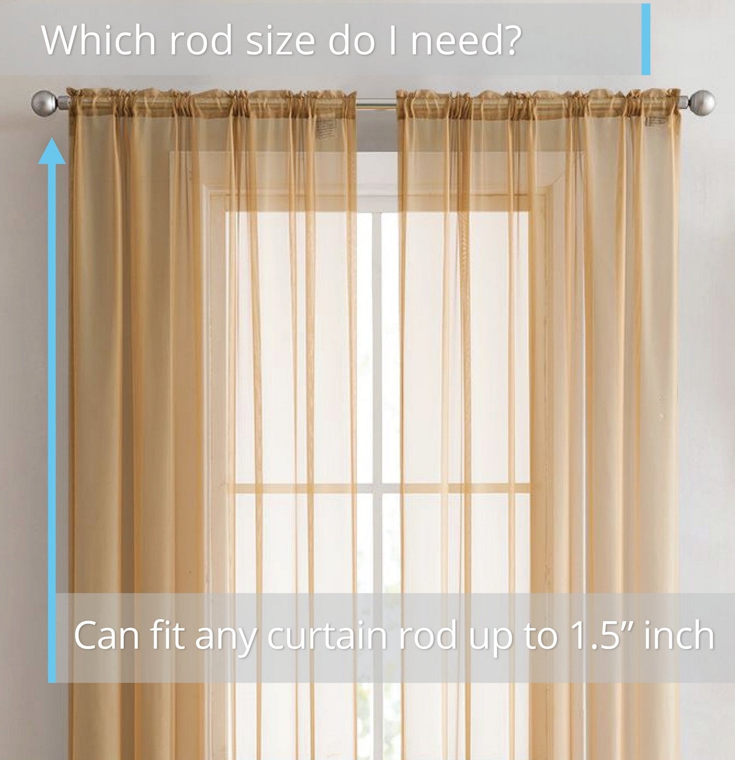 Lucento Sheer Voile Rod Pocket Curtain Panels