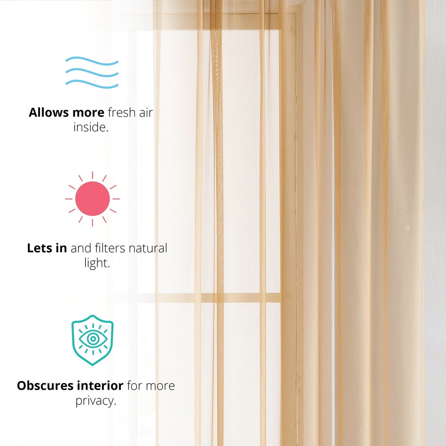 Lucento Sheer Voile Rod Pocket Curtain Panels