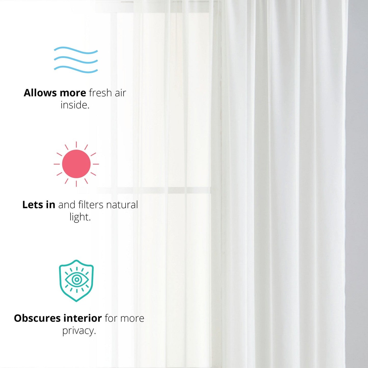 Lucento Sheer Voile Rod Pocket Curtain Panels