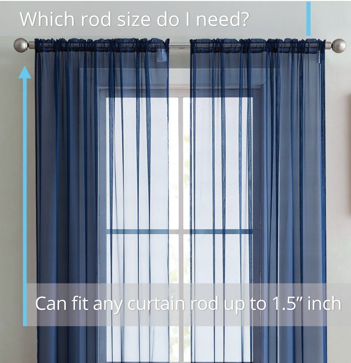 Lucento Sheer Voile Rod Pocket Curtain Panels