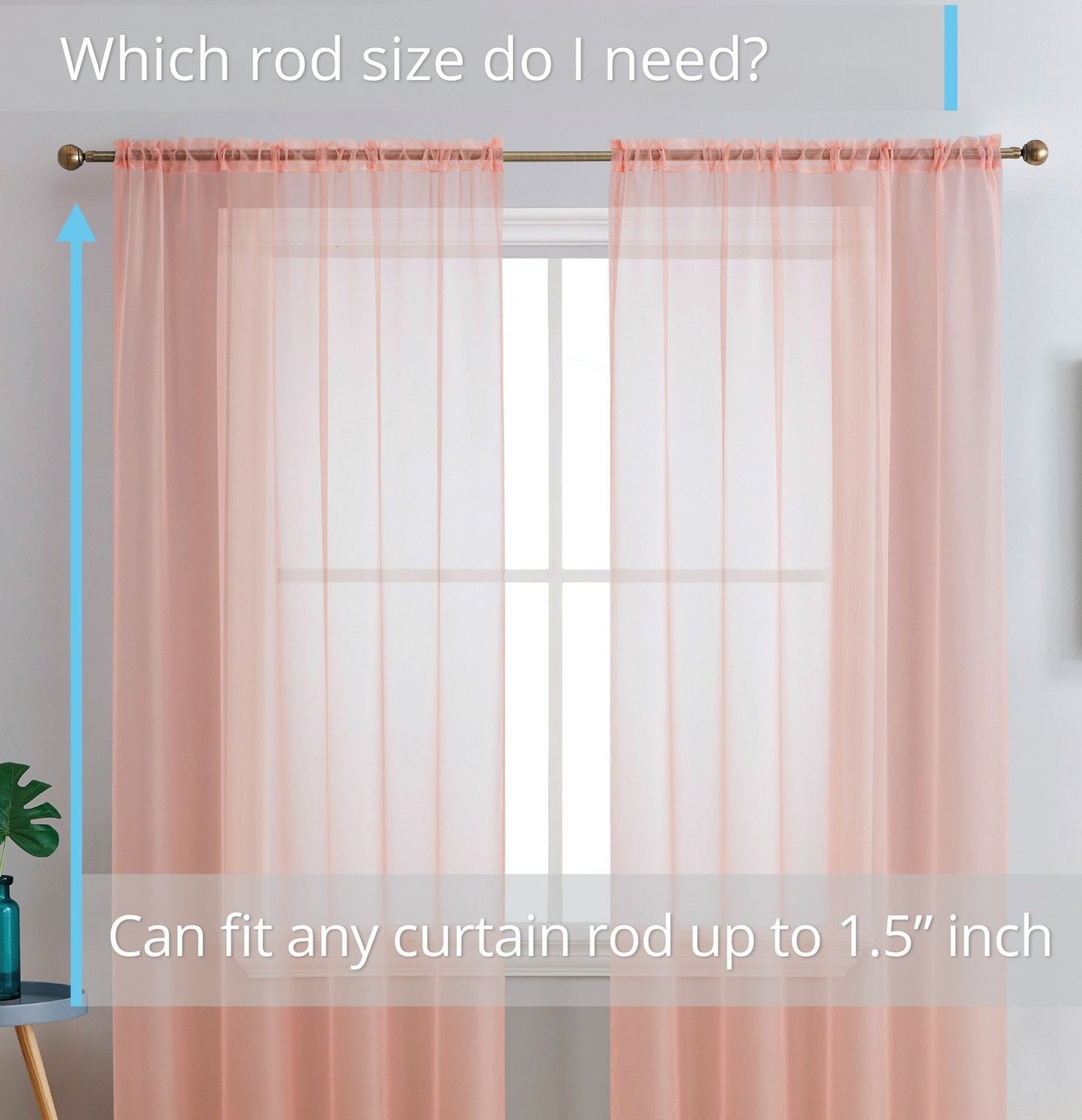 Lucento Sheer Voile Rod Pocket Curtain Panels