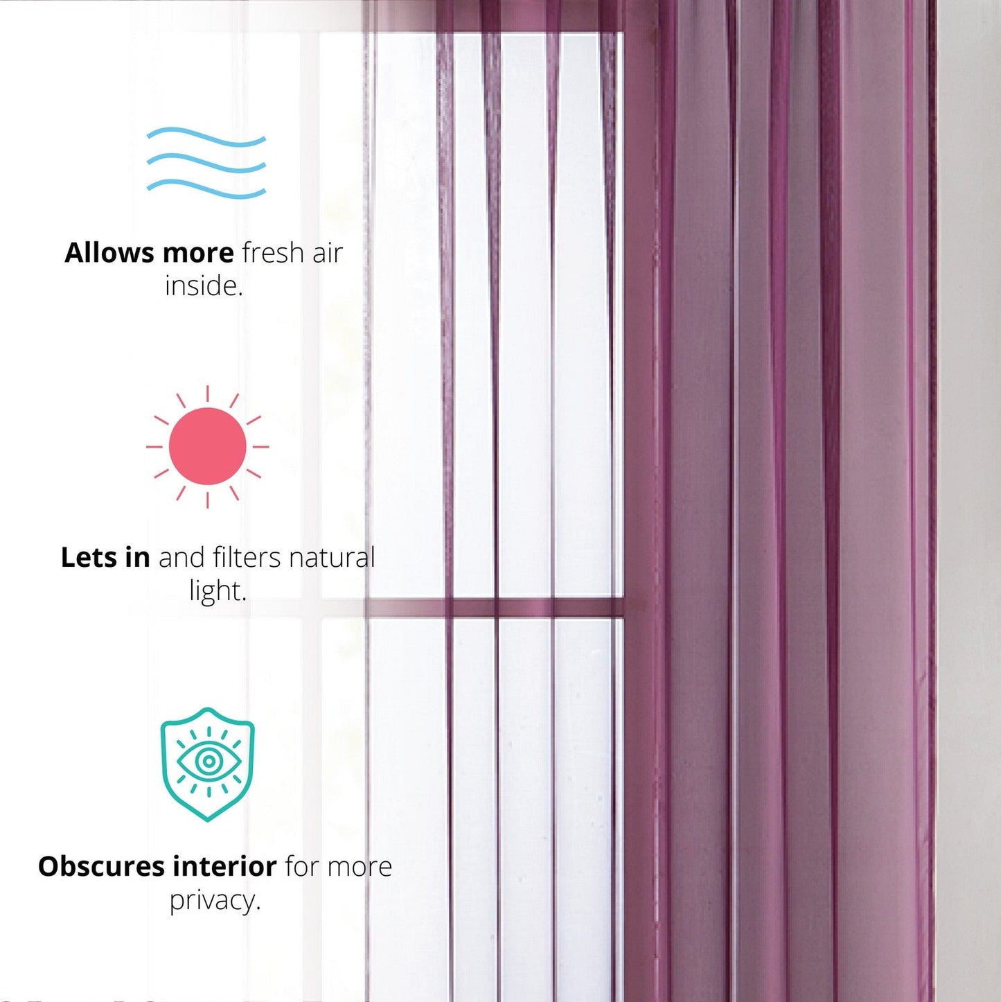 Lucento Sheer Voile Rod Pocket Curtain Panels