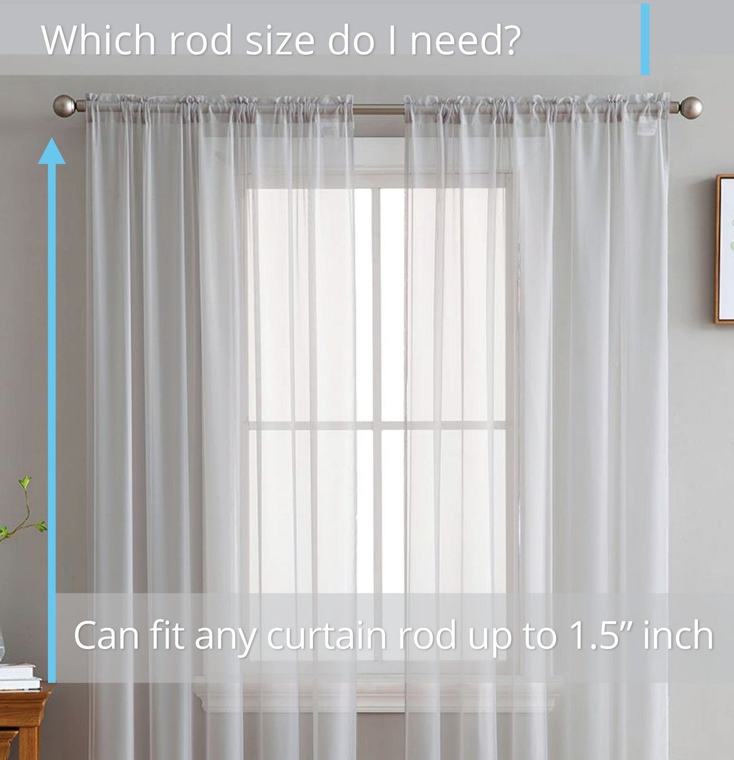 Lucento Sheer Voile Rod Pocket Curtain Panels