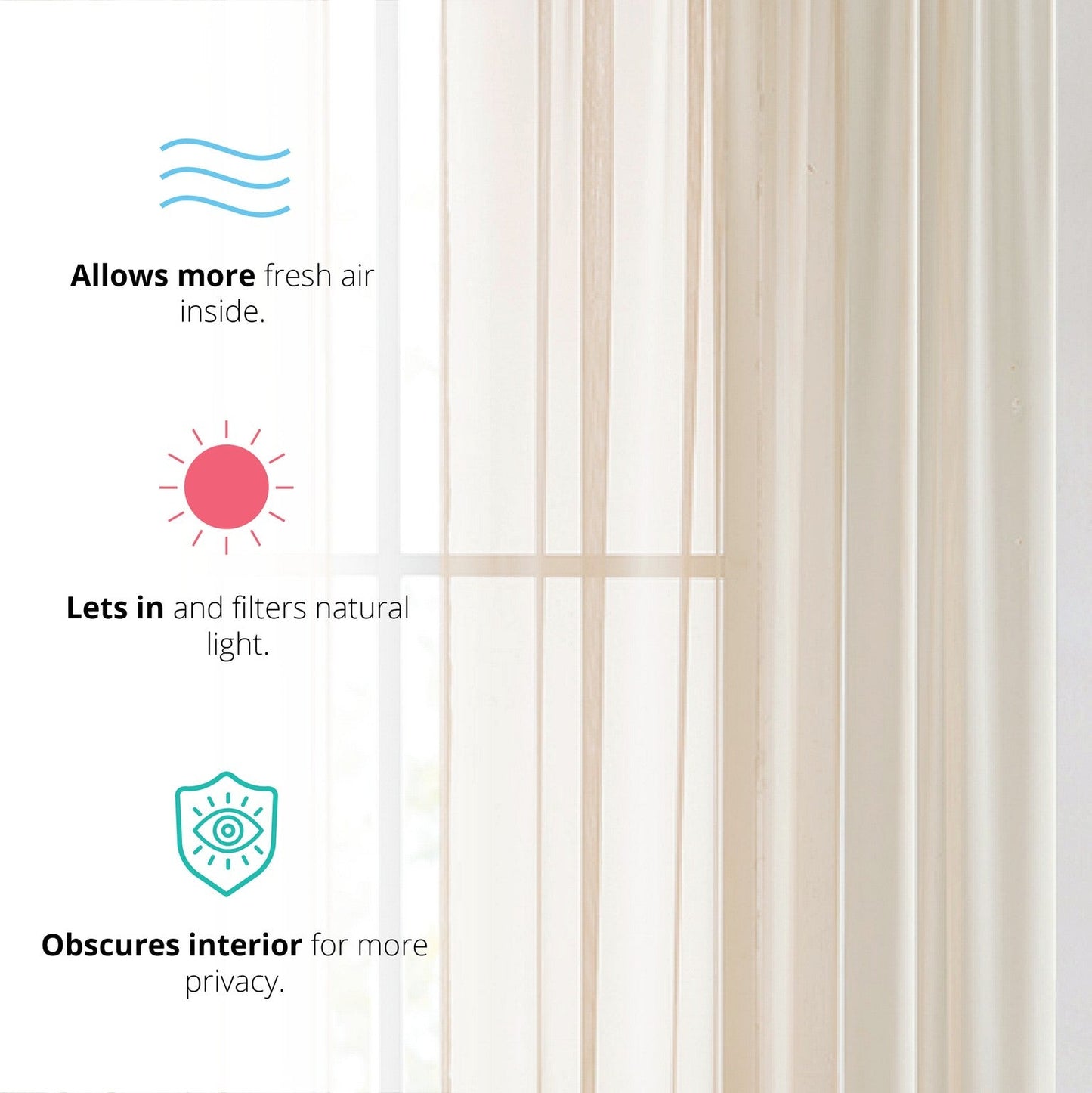 Lucento Sheer Voile Rod Pocket Curtain Panels
