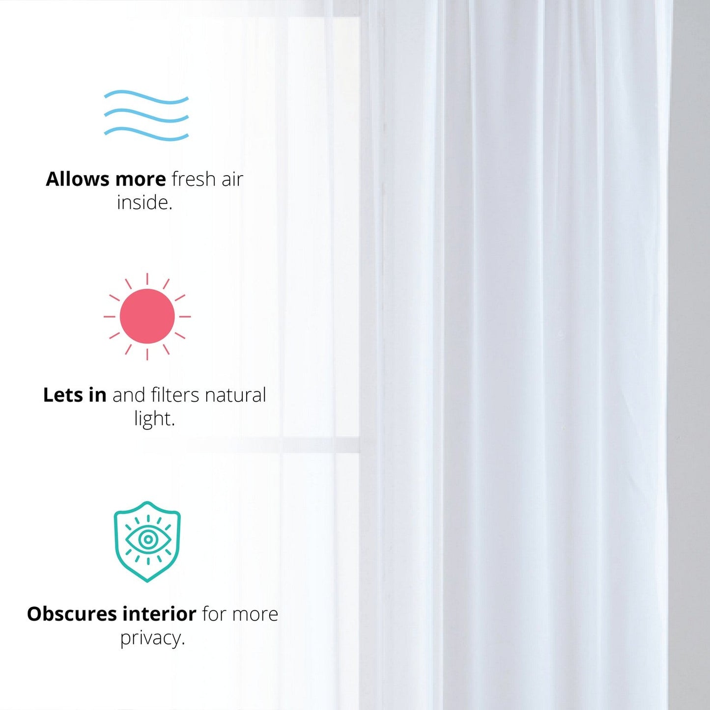 Lucento Sheer Voile Rod Pocket Curtain Panels