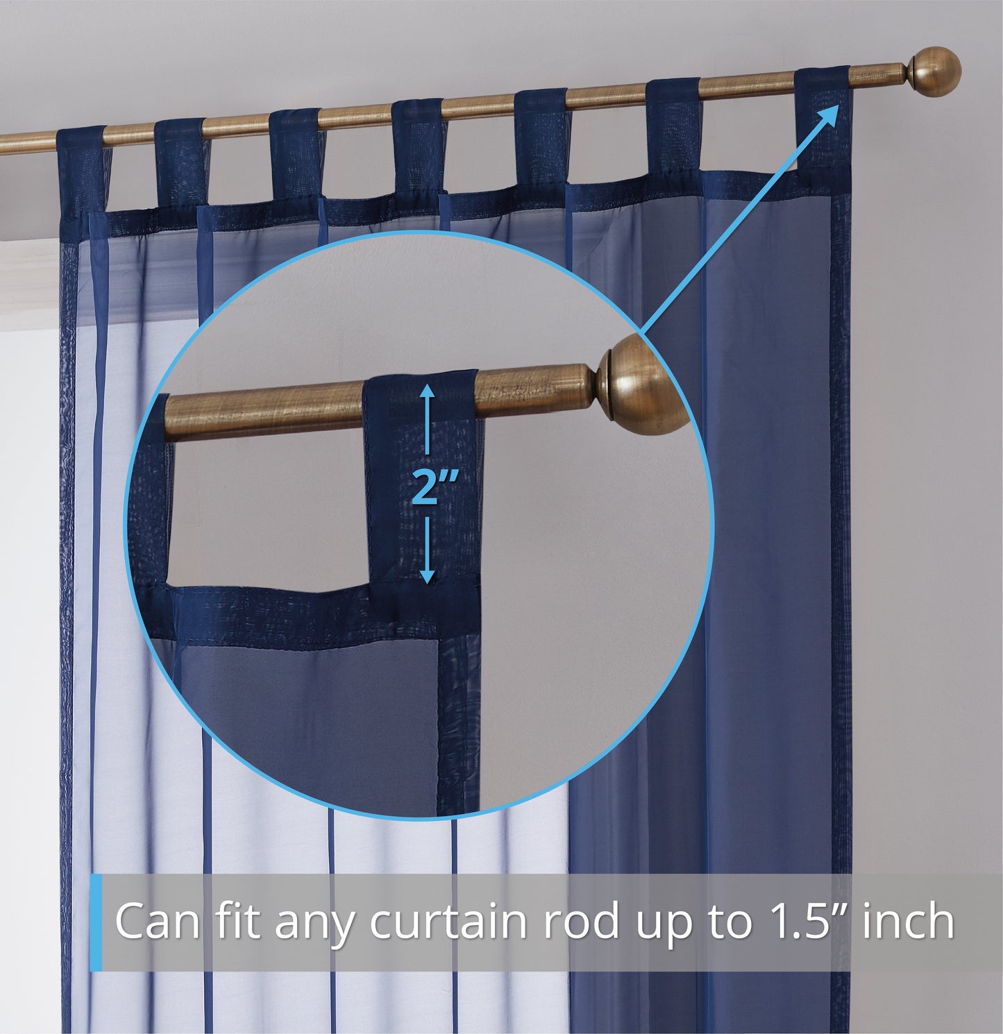Sheer Voile Tab Top Curtain Panels
