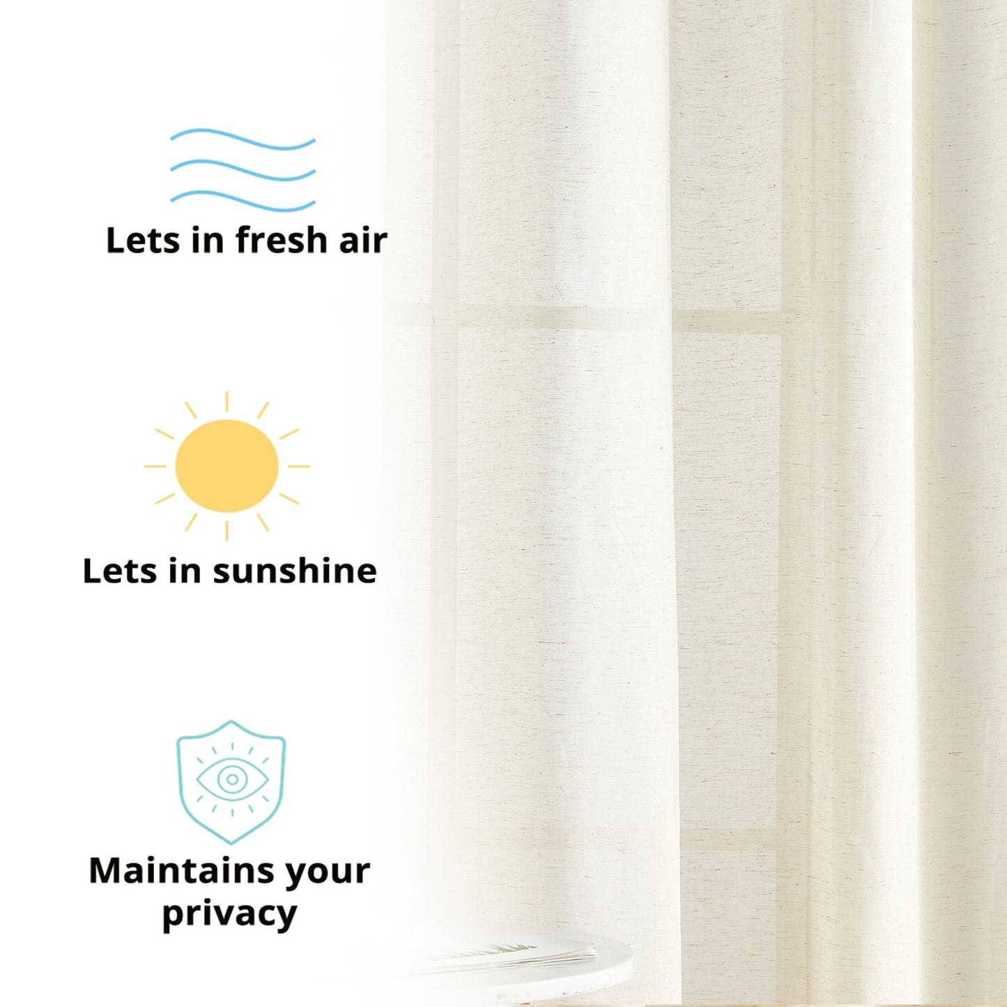 Sierra Linen Sheer Grommet Curtain Panels