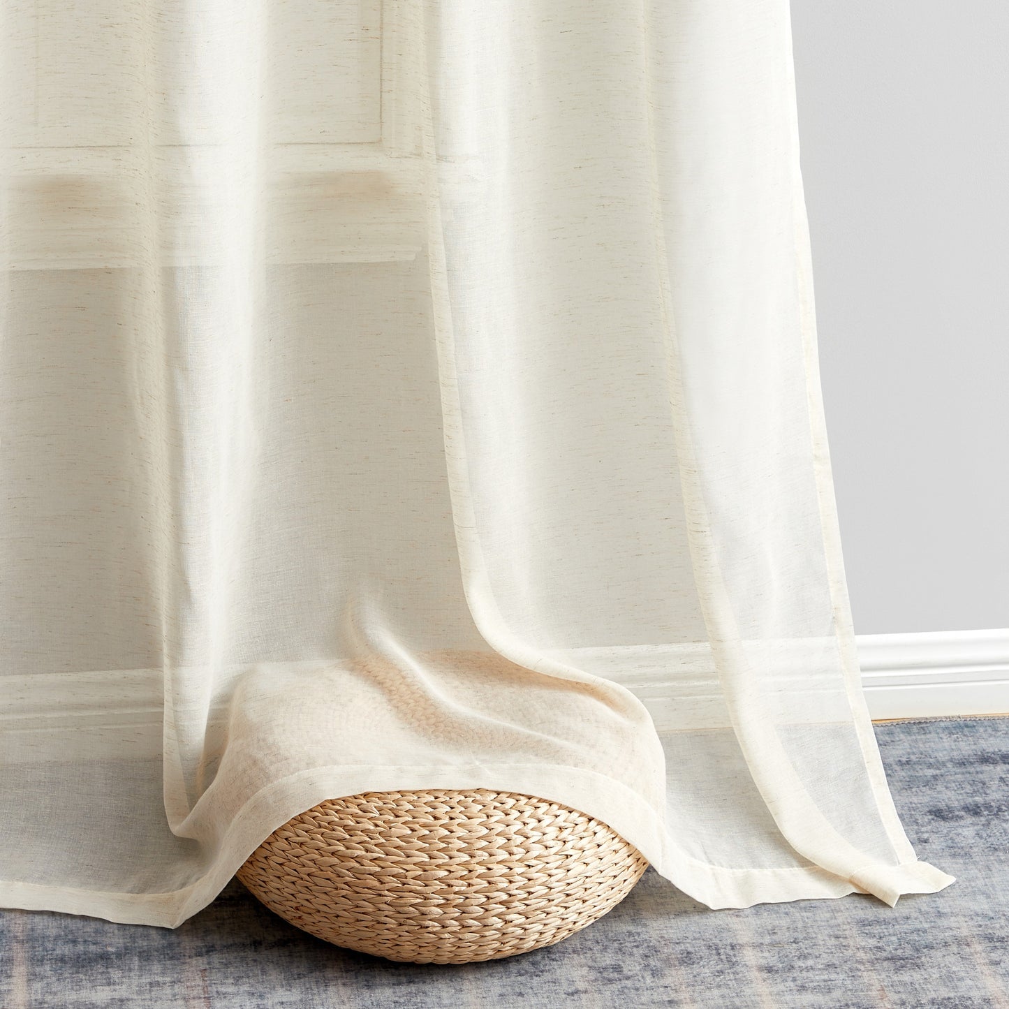 Sierra Linen Sheer Grommet Curtain Panels