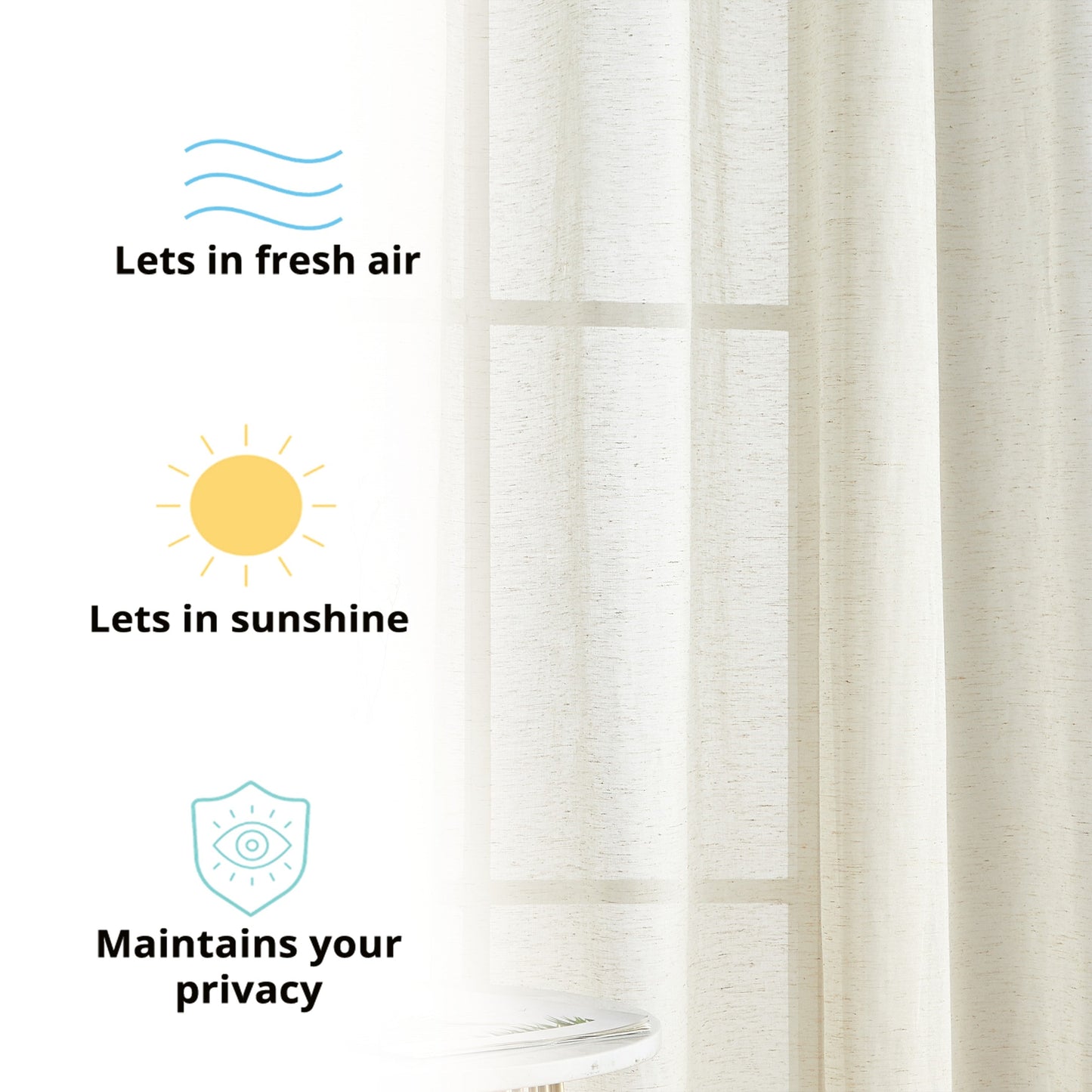 Sierra Linen Sheer Grommet Curtain Panels
