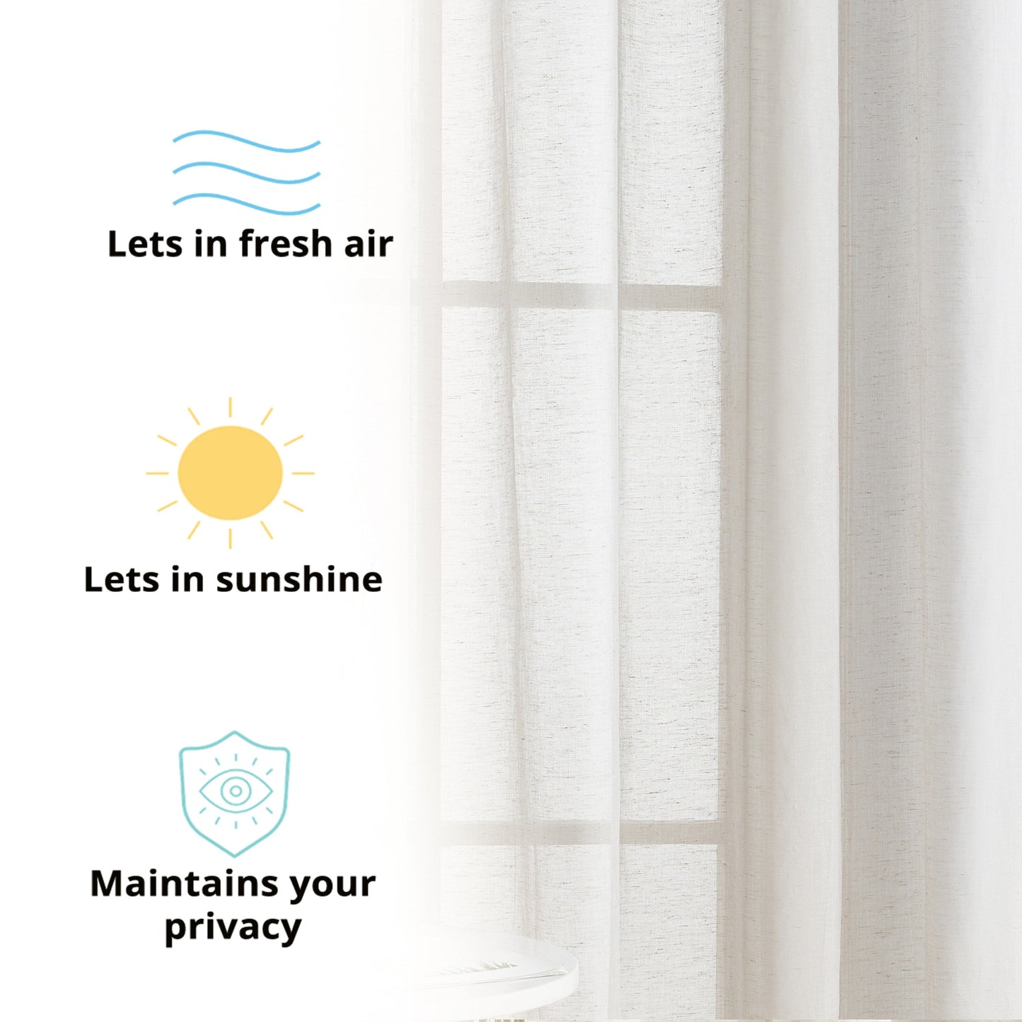 Sierra Linen Sheer Grommet Curtain Panels