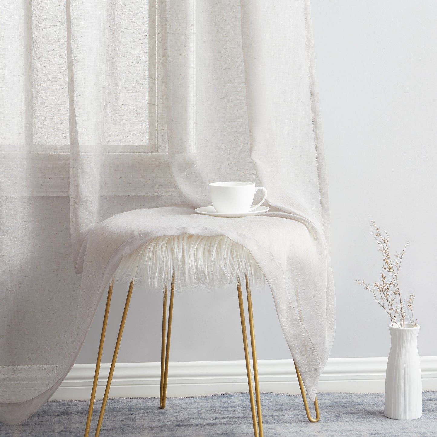 Sierra Linen Sheer Grommet Curtain Panels