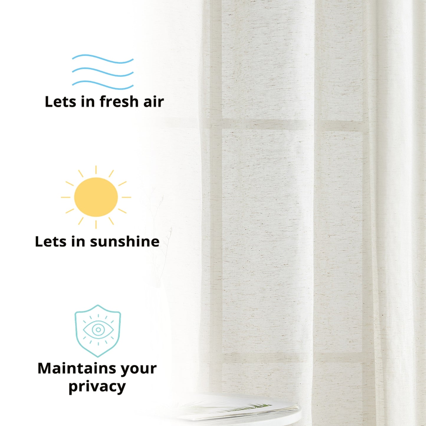 Sierra Linen Sheer Grommet Curtain Panels