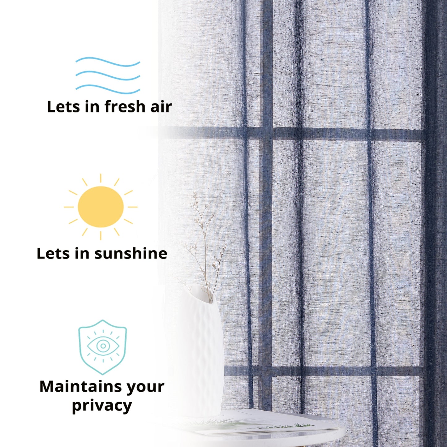 Sierra Linen Sheer Grommet Curtain Panels