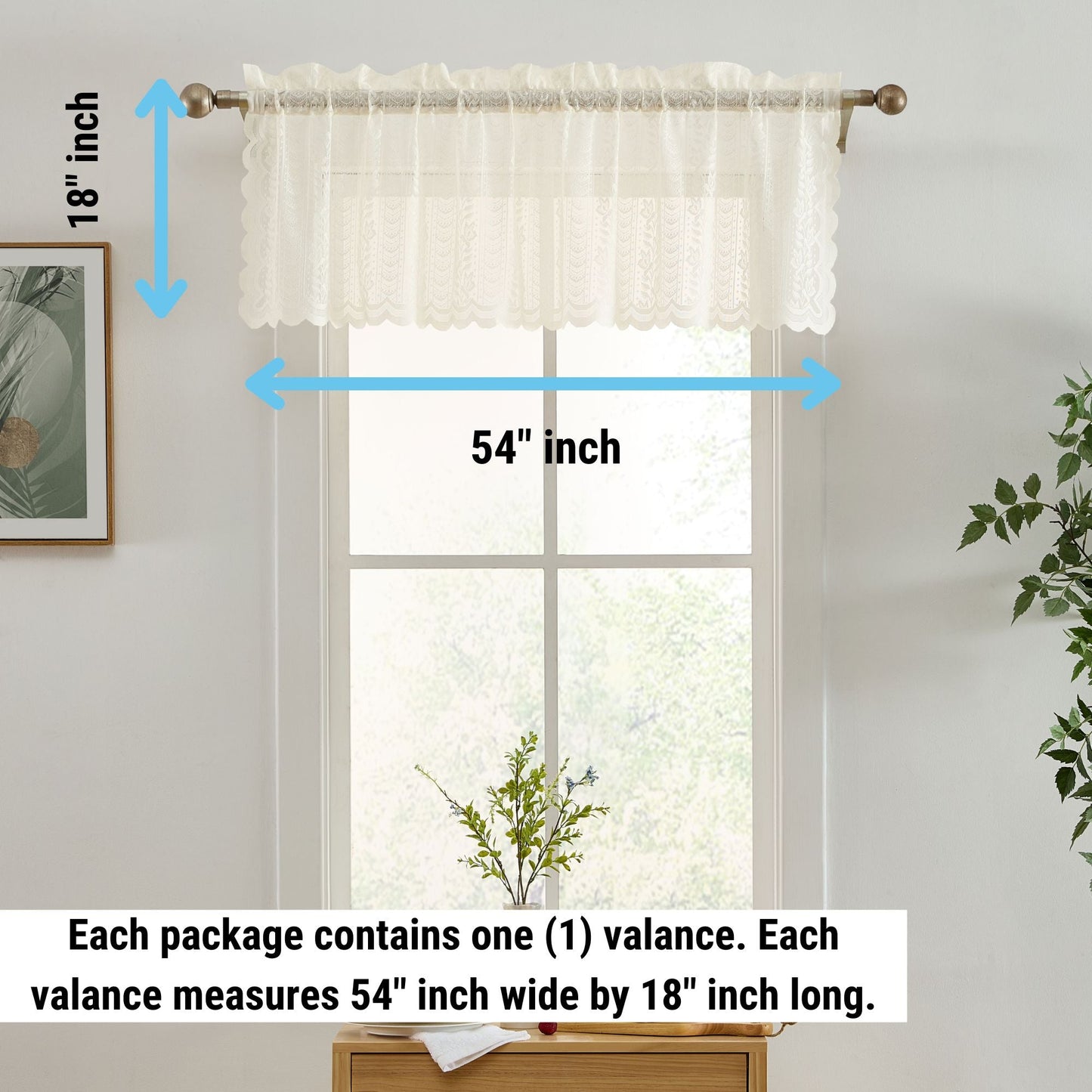 Sophia Floral Sheer Rod Pocket Valance
