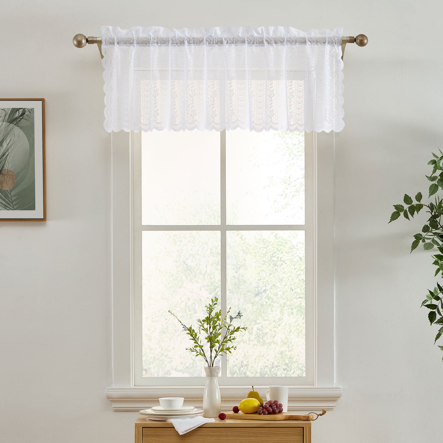 Sophia Floral Sheer Rod Pocket Valance