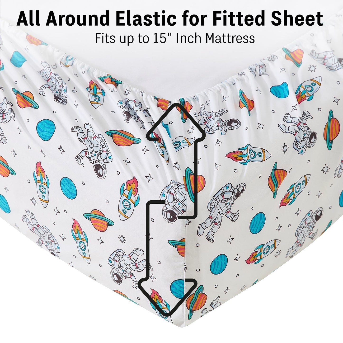 Astronaut Space Man UFO Kids Boys Bed Sheets
