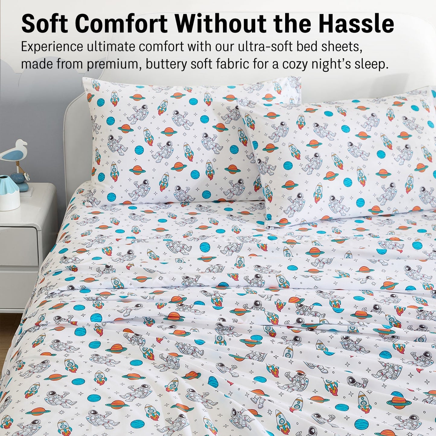 Astronaut Space Man UFO Kids Boys Bed Sheets