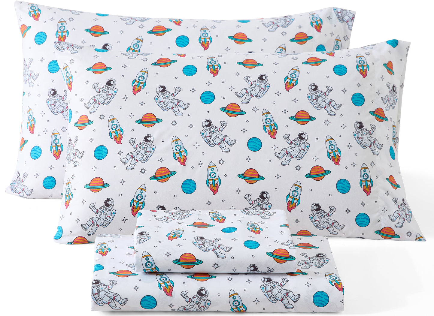 Astronaut Space Man UFO Kids Boys Bed Sheets