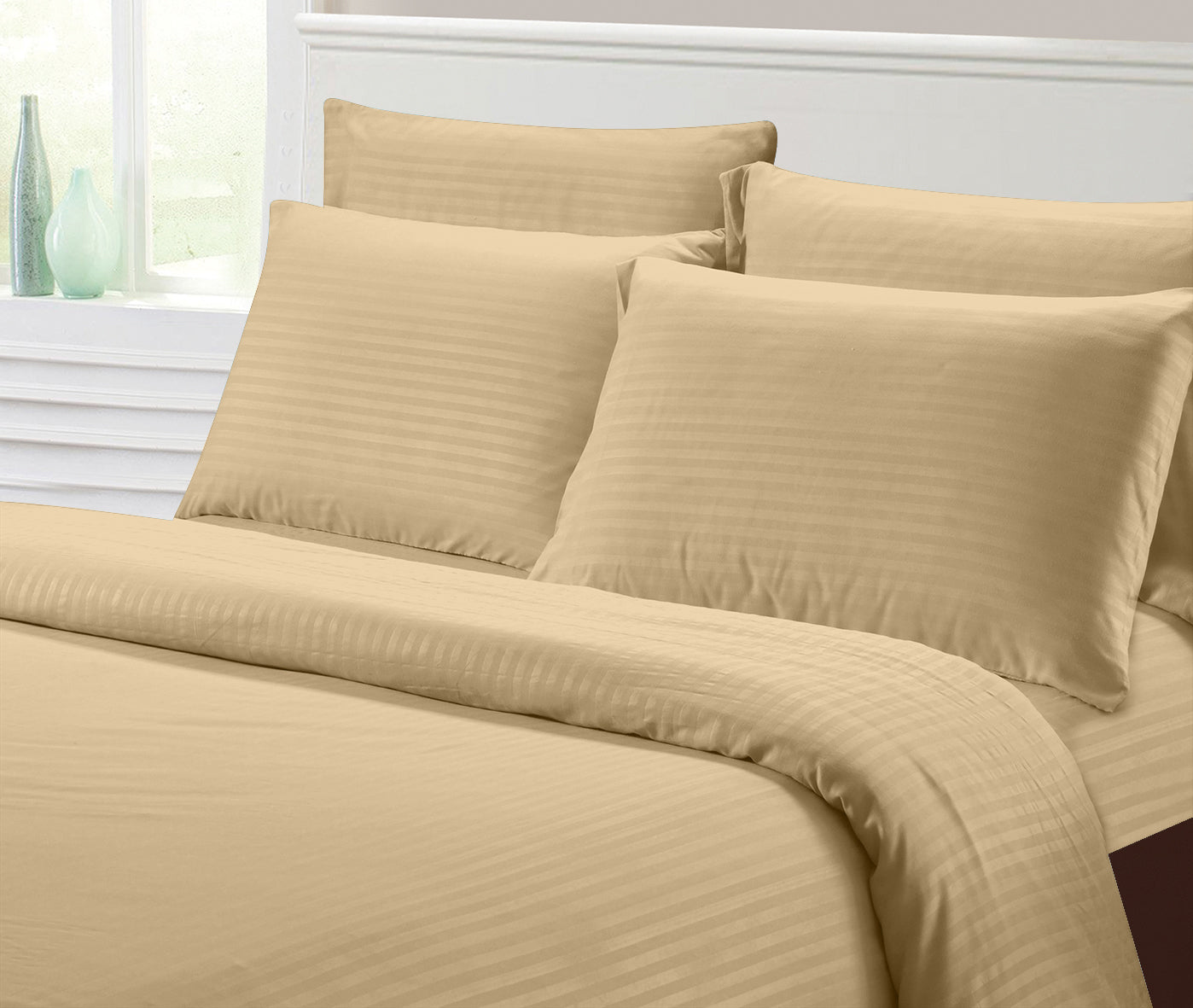 1800 Series Hotel Stripe Sheets – Super Soft Wrinkle-Free Luxury Bed Set (4–6 Piece)