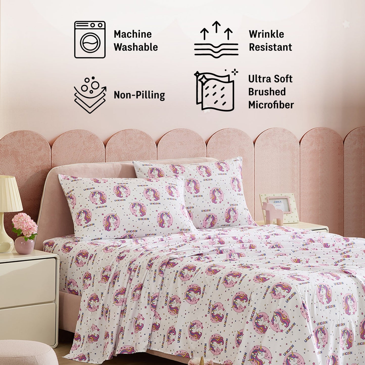Unicorn Girls Kids Bed Sheets