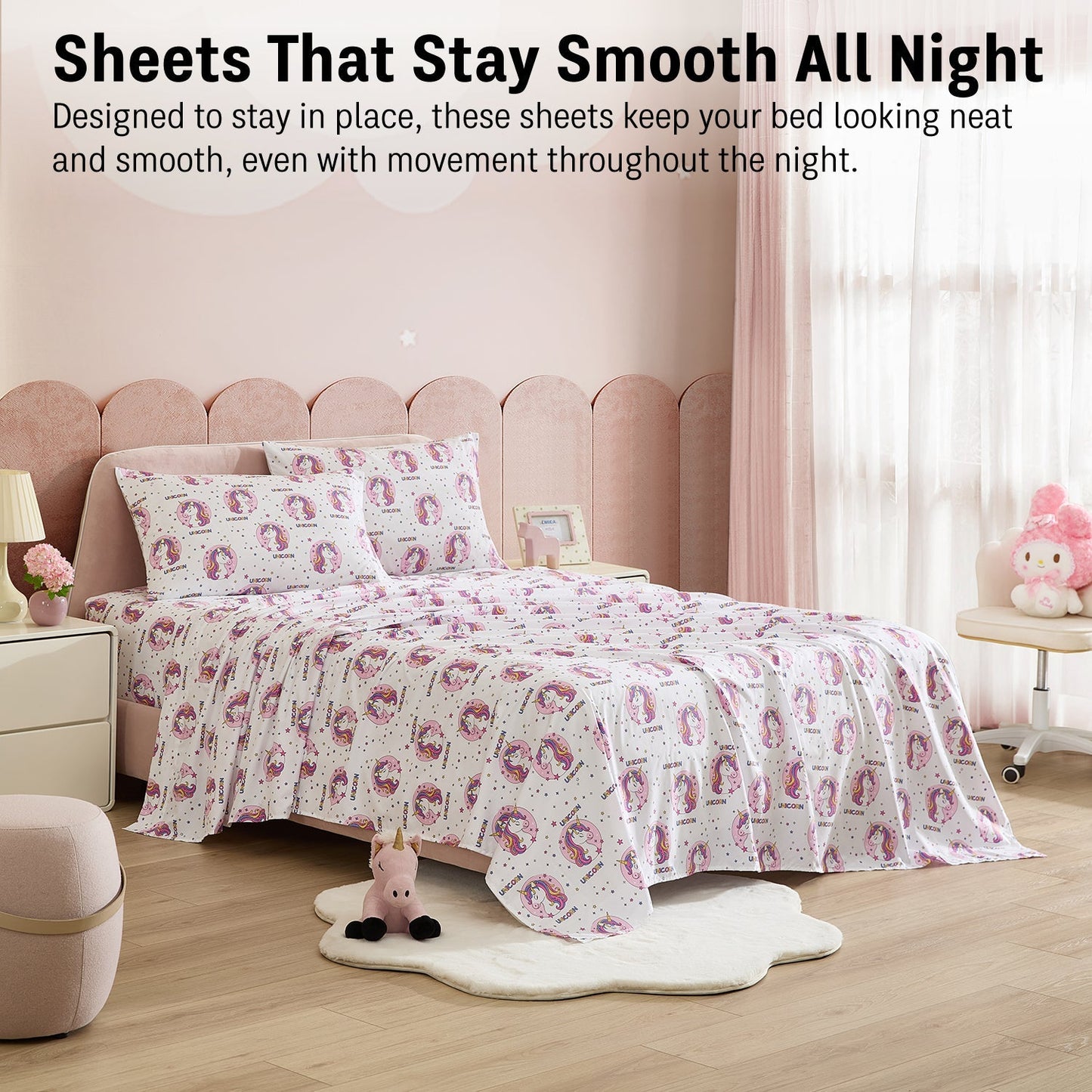 Unicorn Girls Kids Bed Sheets
