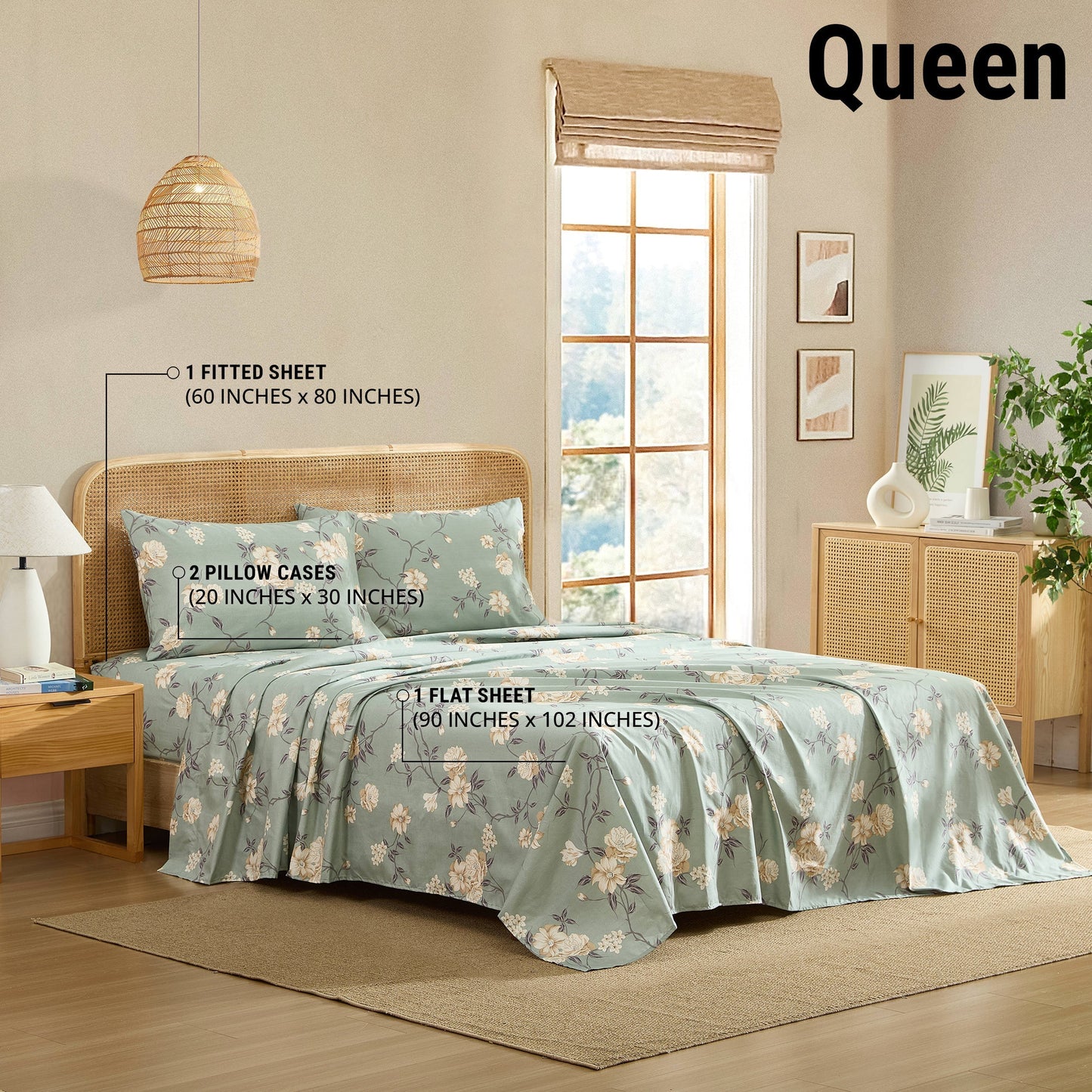 Vintage Green Bed Sheets