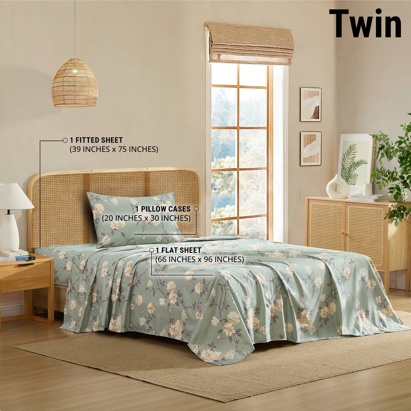 Vintage Green Bed Sheets