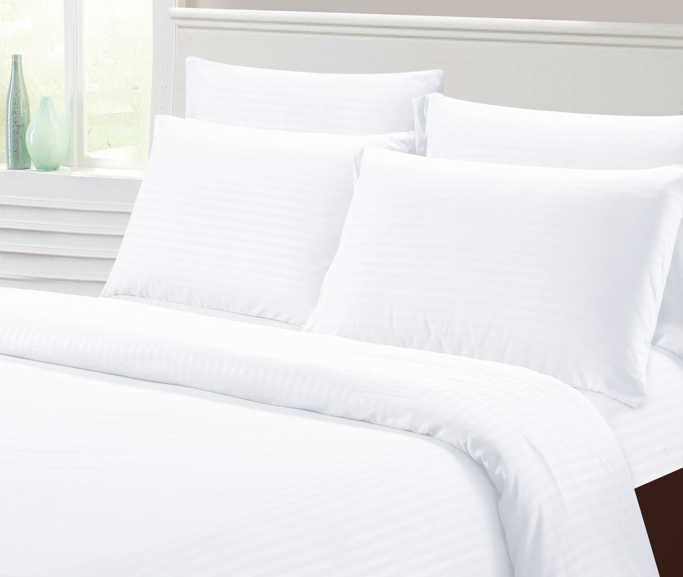 1800 Series Hotel Stripe Sheets – Super Soft Wrinkle-Free Luxury Bed Set (4–6 Piece)