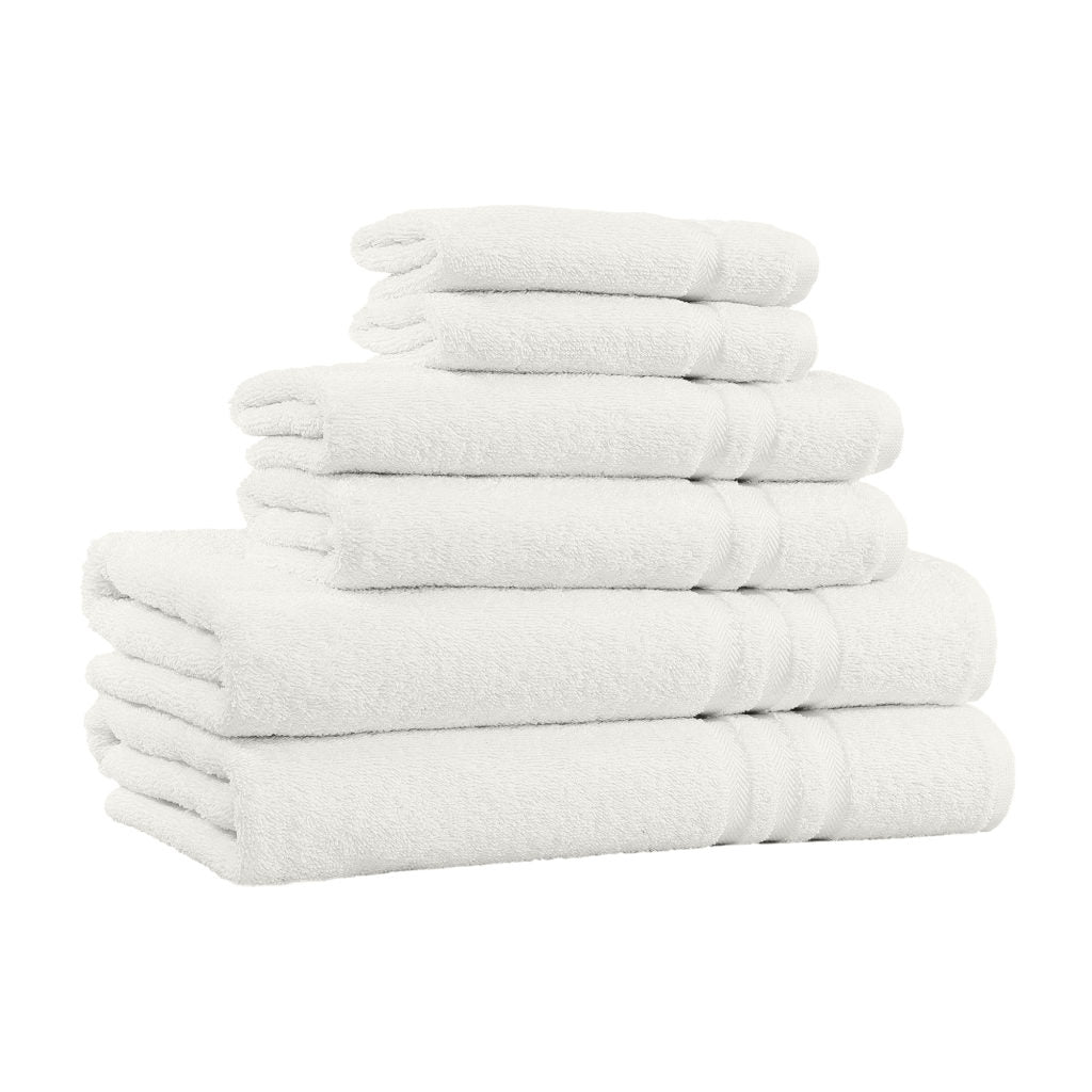 6-Piece 100% Cotton Bath Towel Set - Ivory image