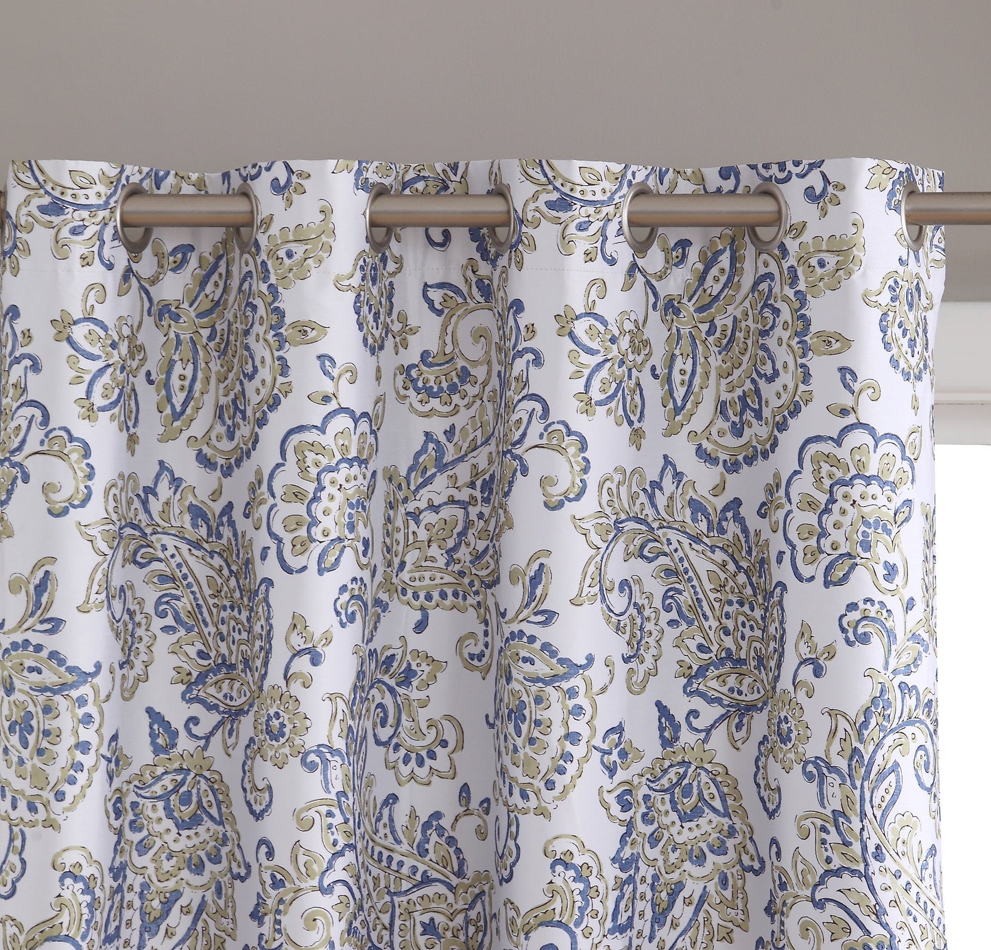 Amalfi Paisley Floral 100% Blackout Grommet Curtain Panels