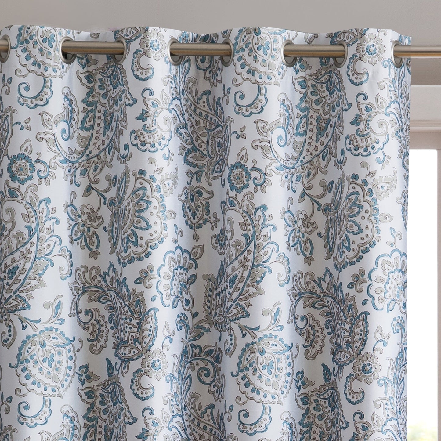 Amalfi Paisley Floral 100% Blackout Grommet Curtain Panels