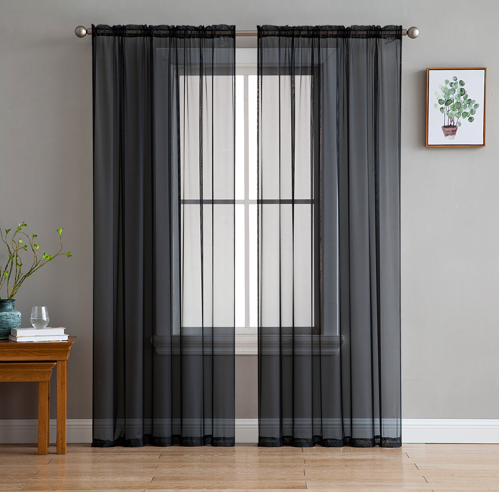 Lucento Sheer Voile Rod Pocket Curtain Panels