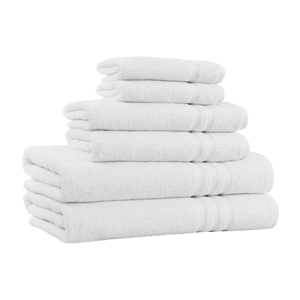 6-Piece 100% Cotton Bath Towel Set - White image