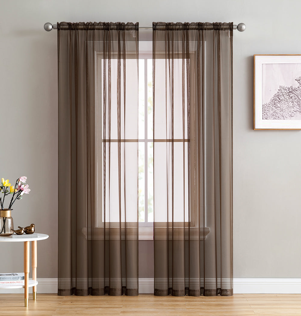 Lucento Sheer Voile Rod Pocket Curtain Panels